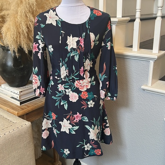 Amour Vert 100% Silk Dakota Saint Cloud Floral Print Dress Size XS - Picture 5 of 9